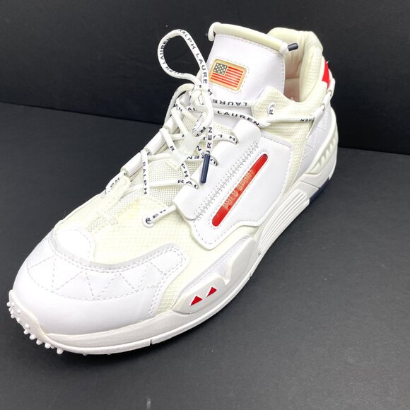 New Polo Ralph Lauren Sport PS200-SK-LTL White Sneaker Mens Shoes Size 14 - Picture 8 of 11